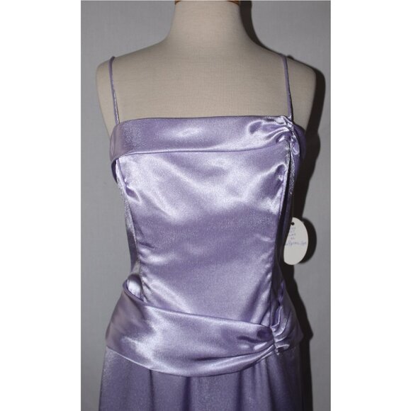NWOT Cindy #1027 Long Satin Bridesmaid Dress-Size XL- LILAC - Picture 4 of 5